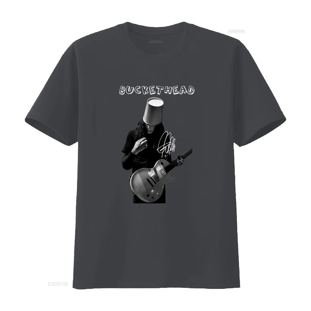 Buckethead Signature Guitar Rock Music T Shirt Black Sizes S 5XL II167 vintage Washed designer clothes Stylish Versatile