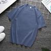 Zirunking Long-staple Cotton Short-sleeved T-shirt Unisex Top Youth Casual Solid Color Loose Round Neck Half-sleeved Top CHANGRONG