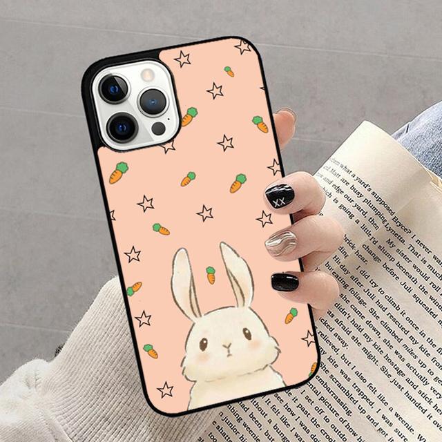 Cartoon Rabbit Bunny Phone Case For iPhone 17 Air 14 13 12 16Pro Max 15 Plus Max Cover Shell