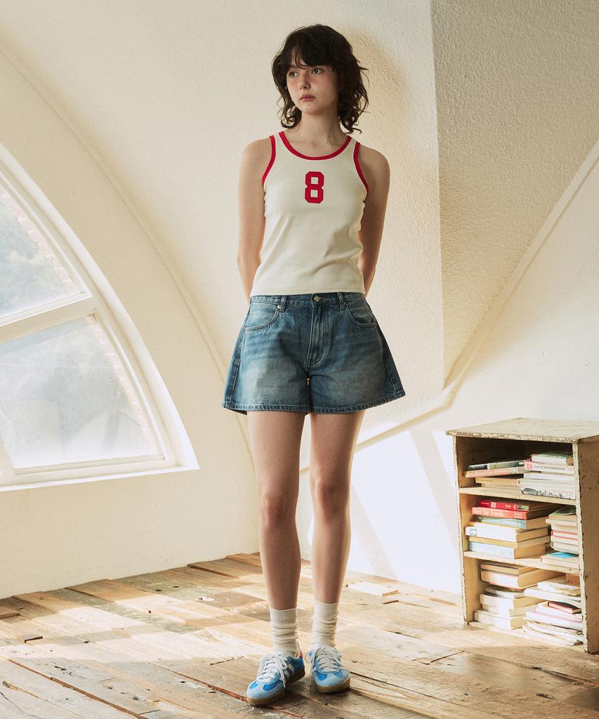 GREENBUTTER No.8 Applique Sleeveless (L/Beige)