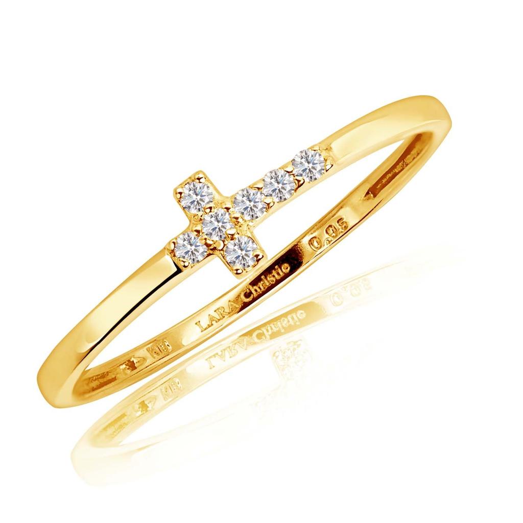 Кольцо Lala Christie Gold Diamond 18K, Паве Крест, Золото, 11, LR71-0004-YG-11
