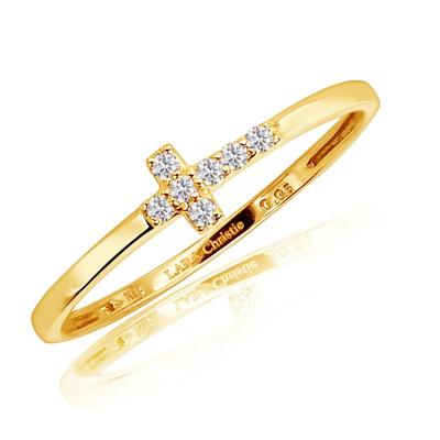 Кольцо Lala Christie Gold Diamond 18K, Паве Крест, Золото, 11, LR71-0004-YG-11