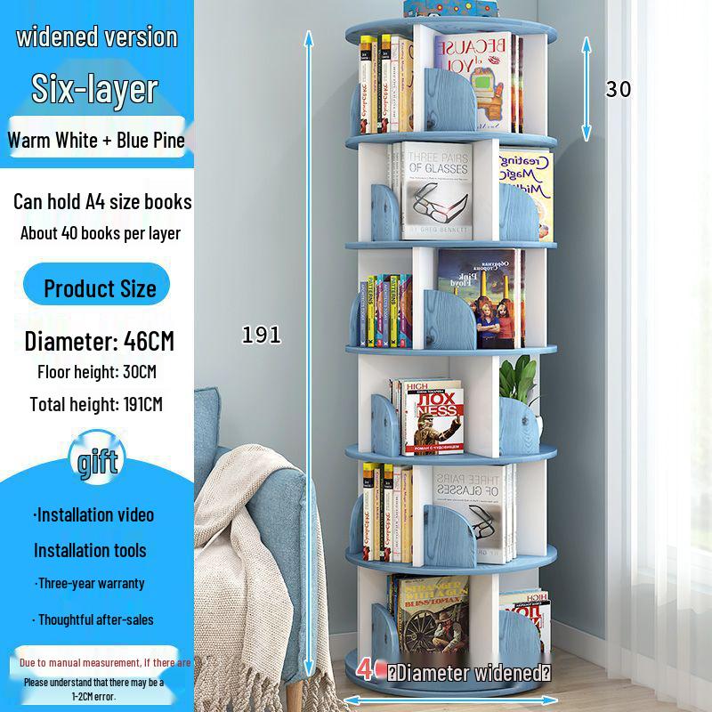 Вращающийся на 360° детский книжный шкаф: Компактный напольный книжный шкаф и полка для книжек с картинками