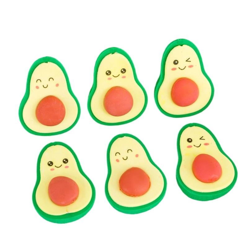 Office Supplies Cute Expression Avocado Shape Eraser Student Kawai Stationery End of Term Christmas June 1 Gifts Prizes Rewards