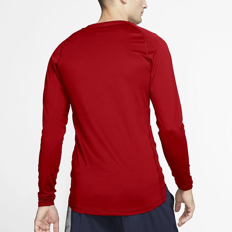 Nike Pro Dri-FIT Slim Fit Training Gym Shirt Men Tops University-Red Black BV5589-657