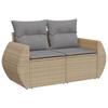 VidaXL Salon de Jardin avec Coussins 10 pcs, Canapés de Terrasse, Ensemble de Meubles de Patio, Mobilier d'Extérieur, Beige 3225170