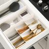 Расширяемый органайзер для ящика, регулируемый лоток для кухонной утвари и столовых приборов со съемными разделителями, многоцелевой ящик для хранения для дома, ванной комнаты