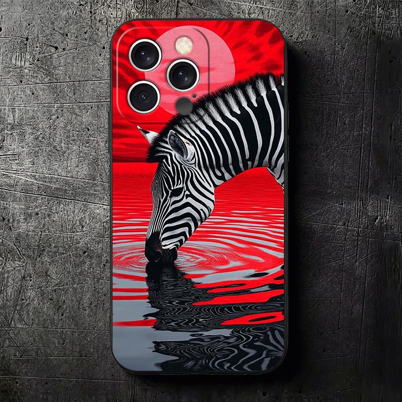Zebra Stripe Black White Soft Phone Case for iPhone 16 16E 17 Air 15 Pro Max 14 Plus 13 Mini 11 12 7 Black Cover Back Shell