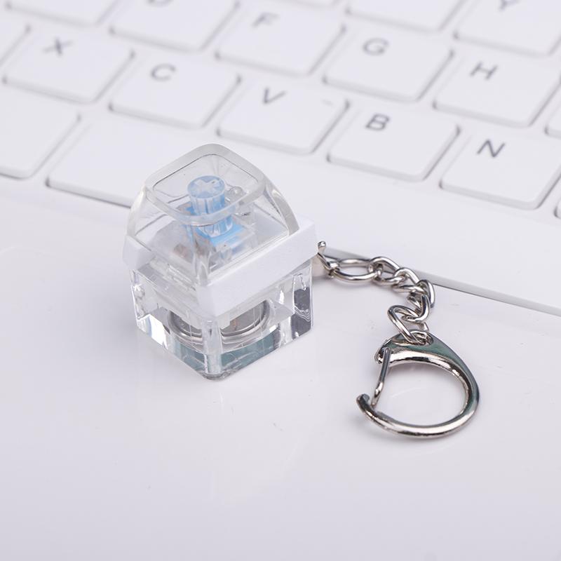 Mechanical Switch Keychain With Led Light Keyboard Key Chain Fidget Toy Keycap Stress Relief Novelty Toys Fidget Button Keyring