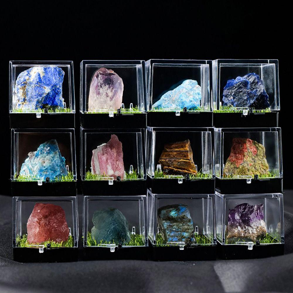 Многоцветный природный минеральный образец неправильной формы кристаллический камень образцы подарки руда коробки