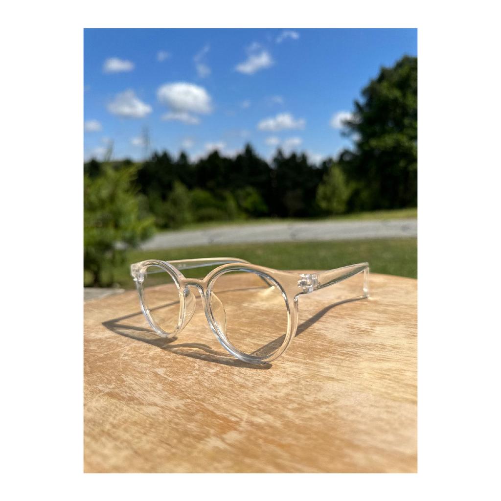 Vo026 Прозрачные толстые круглые унисекс прозрачные стеклянные защитные очки синего света