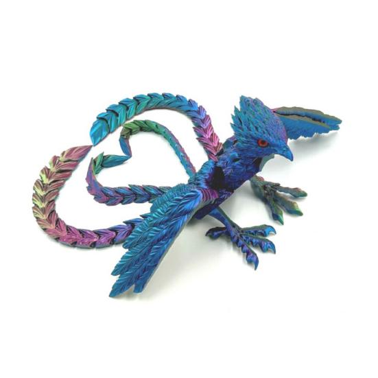 3D Printed Phoenix Ornament Articulated Phoenix Fidget Toy Flexible Phoenix Bird Toy Animal Centerpiece for Stress Relief Desk Display