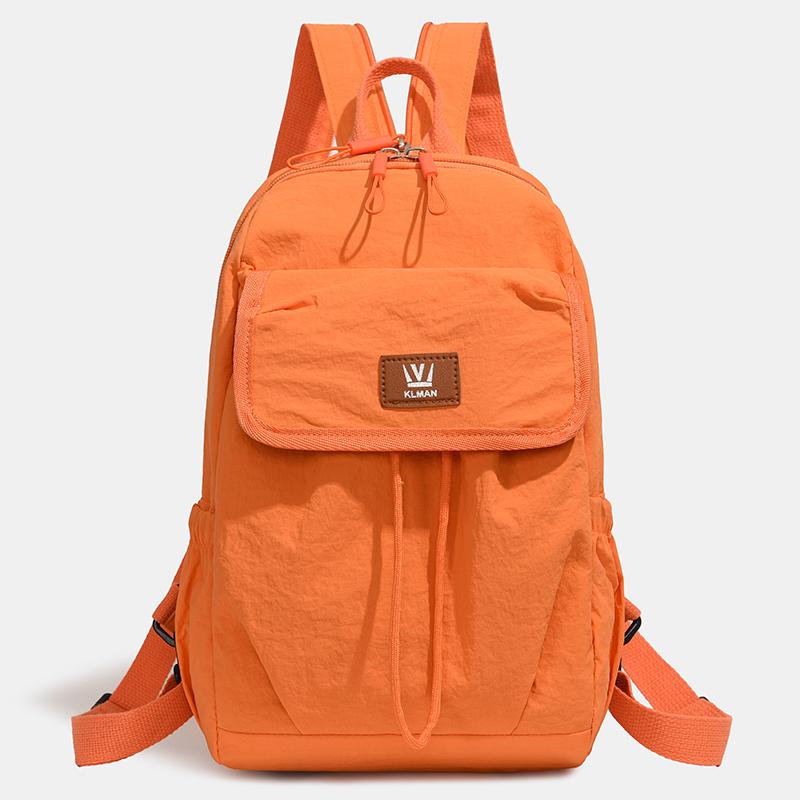 Waterproof Backpack with Front Pocket Nylon Solid Color Casual Backpack