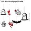 Halloween Wooden Hanging Sign Decor Ghost Pumpkin Black Cat Door Wall Ornament Party Props