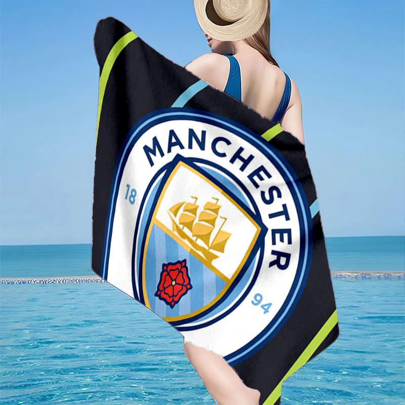 1PC Manchester City Crest Beach Towel - Soft, Absorbent Microfiber, Lightweight, Ideal for The Beach, Parties, Travel, Camping fan gifts