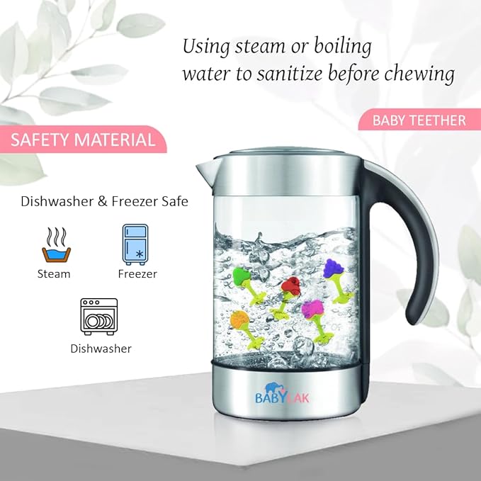 Pack of 2 Baby Fruit Teether – Soft Silicone Teething Toy with Handle for Infants and Toddlers