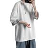 Summer Large Big Round Soft Back Clothes [foveitaa] Clothes, Men's T-Shirt, Men's, 3/4 Sleeve, Plain, Size, Silhouette, Summer, Loose, Collar, Soft,