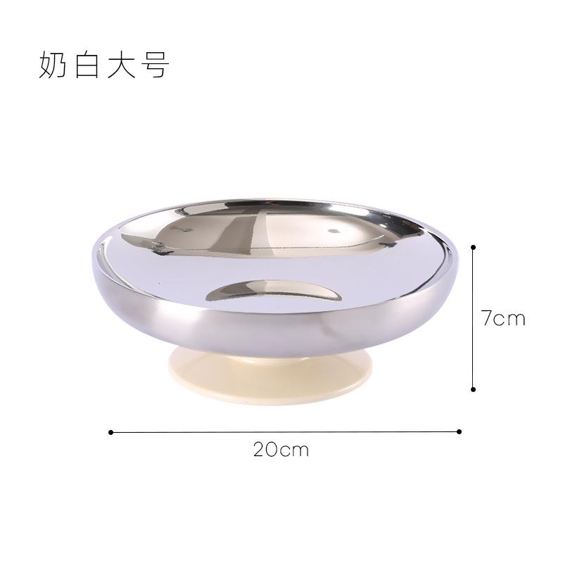 Скандинавский стиль Инс Нержавеющая сталь Фруктовница на высокой ножке Настольный поднос для хранения мелких закусок и орехов Фруктовница