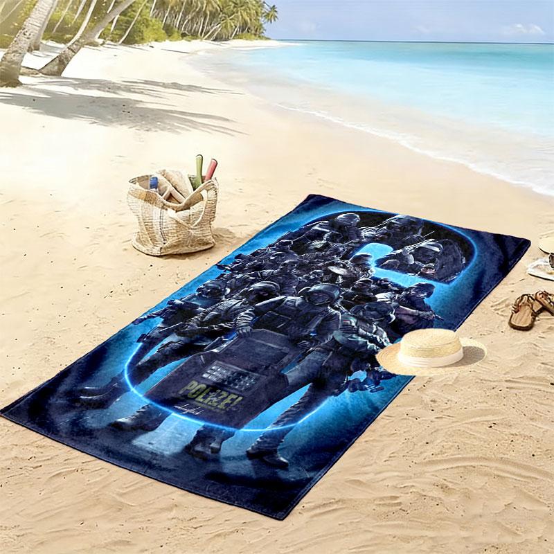 R6S Print Beach Towel, Large Soft Quick Dry Towel for Beach Camping Swimming