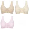 Bra Women's Soft Cotton Thin Section Sports Breastfeeding Middle-aged and Elderly Front Buckle Vest Type Simple Comfortable Bra Without Steel Ring