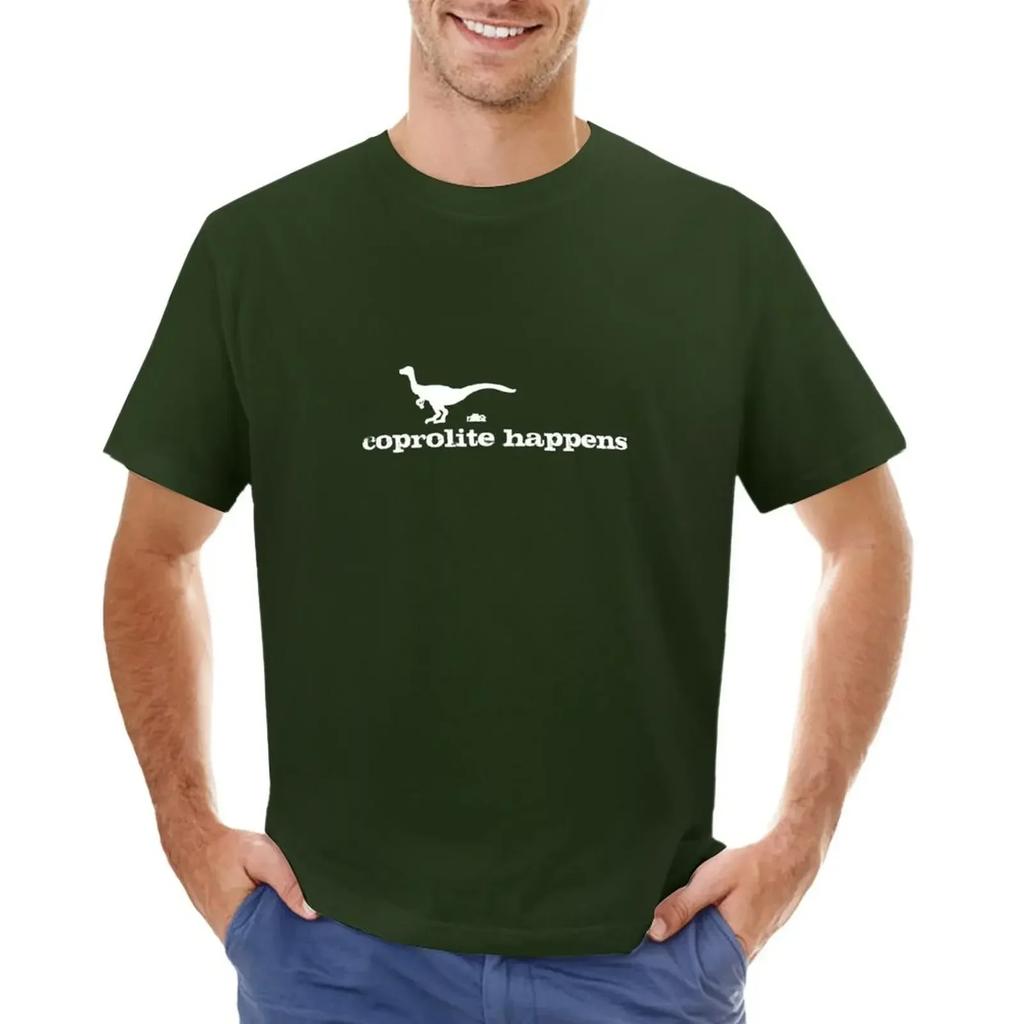 Coprolite Happens-white T-shirt sweat Aesthetic clothing tops designer t shirt