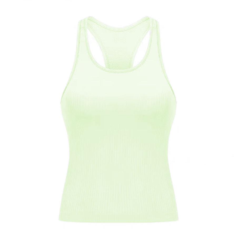 Женская майка для йоги EBB TO STREET удлиненной длины с вырезом-борцовкой и нагрудными вкладышами