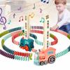 Domino Train for Kids Automatic Laying Electric Car Colorful Dominoes Set Brick Blocks Kits Games Educational Toys Girl Boy Gift