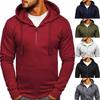 Fashion Men's Casual Slim Fit Autumn European Size Cardigan Solid Color Zipper Cardigan Hooded Hoodie Coat