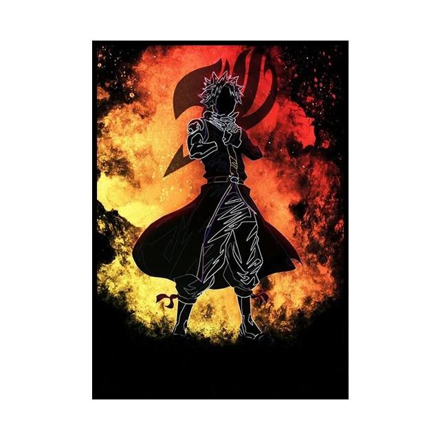 Японское аниме-персонаж, украшение, фреска, плакат «Хвост феи», холст, живопись и настенные художественные принты для детской комнаты для современного домашнего декора, без рамки