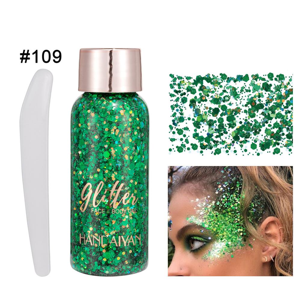 HANDAIYAN Nine -color Big Sequins Gel Eyes Shadow Mermaid Face Sequins Body Milk Performance Stage Nightclub Makeup