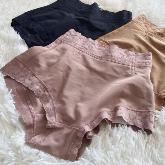 Шорты-подъюбник с кружевом с высокой посадкой для женщин, непрозрачные защитные шорты, женские мягкие трусы с полной посадкой