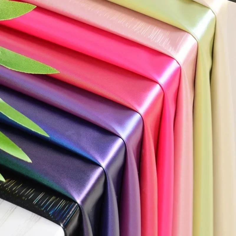 100x150 см искусственная кожа хамелеон водонепроницаемый пуховик ткань глянцевая симфония градиент для кожаной куртки ткани материалы