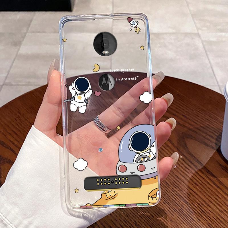 Casing For Motorola Moto Z4 Play Case Aesthetic Fashion Cute Cat Astronaut Soft Silicone Protective Cover Transparent Phone Case