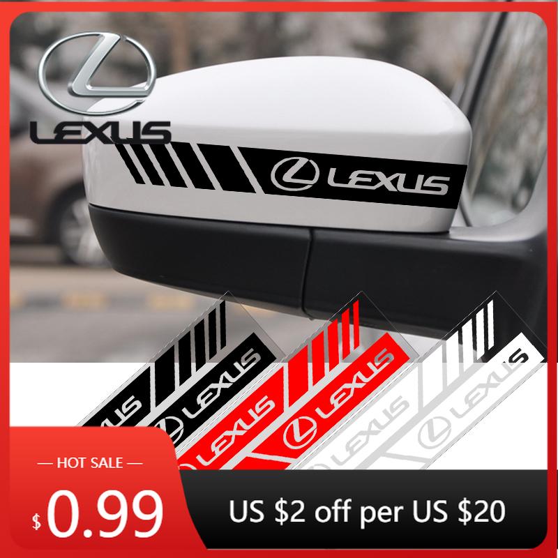 Interior Stickers 2PCS Car Rear View Mirror Side Stripe Badge 3D Sticker Car Styling For Lexus CT200H ES250 ES300H IS250 IS200 GRJ6