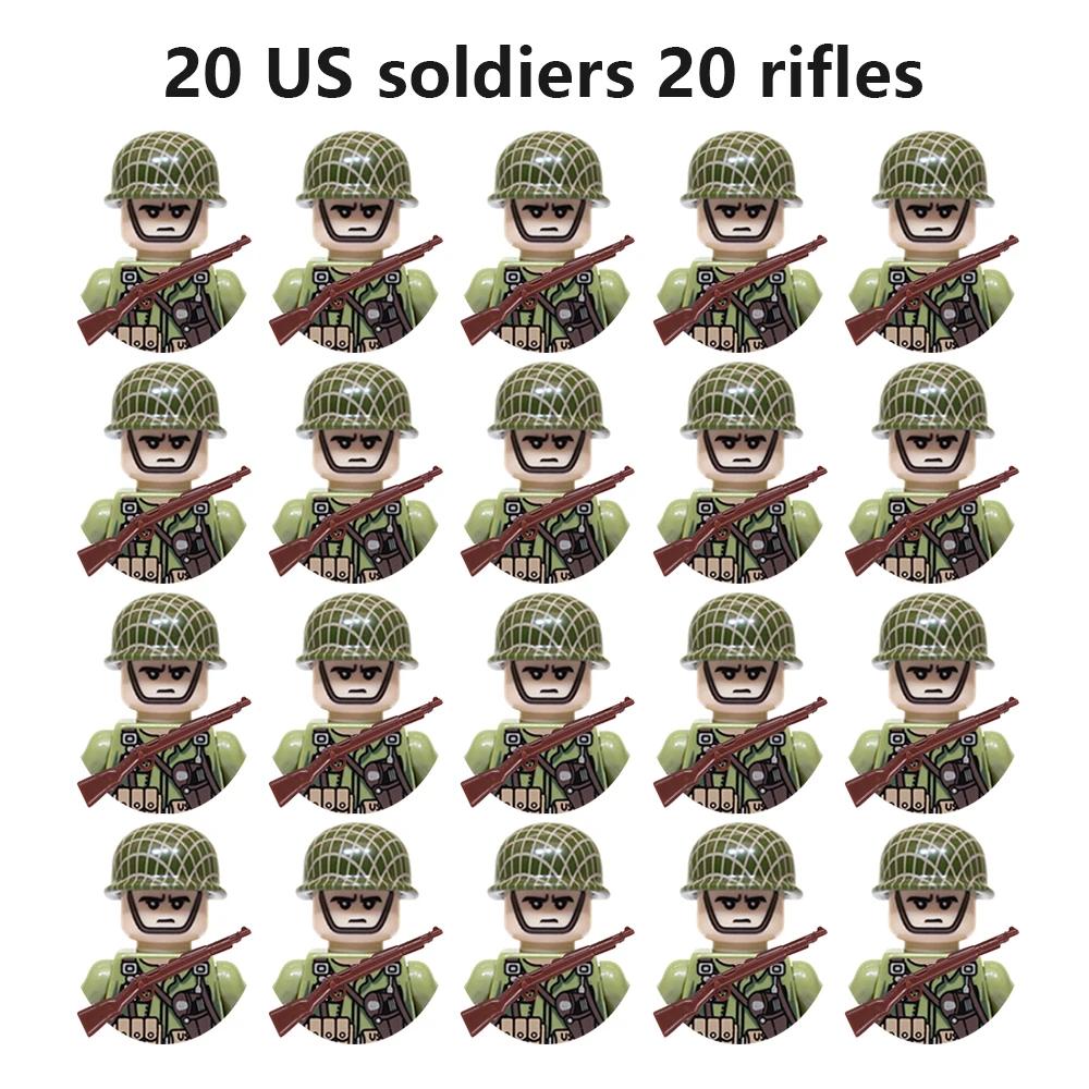 Multi-style military soldiers mini character building blocks DIY assembled building blocks children's collection toys and gifts