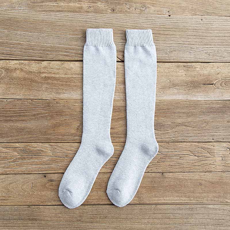 3 Pars Men's Winter Thick Warm Knee-High Cotton Socks - High-Quality Long Black Casual Fashion Socks for Cold Weather