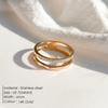 EManco Classic Geometric Stackable Stainless Steel Ring Gold Color Female Work Dating Essential Accessory