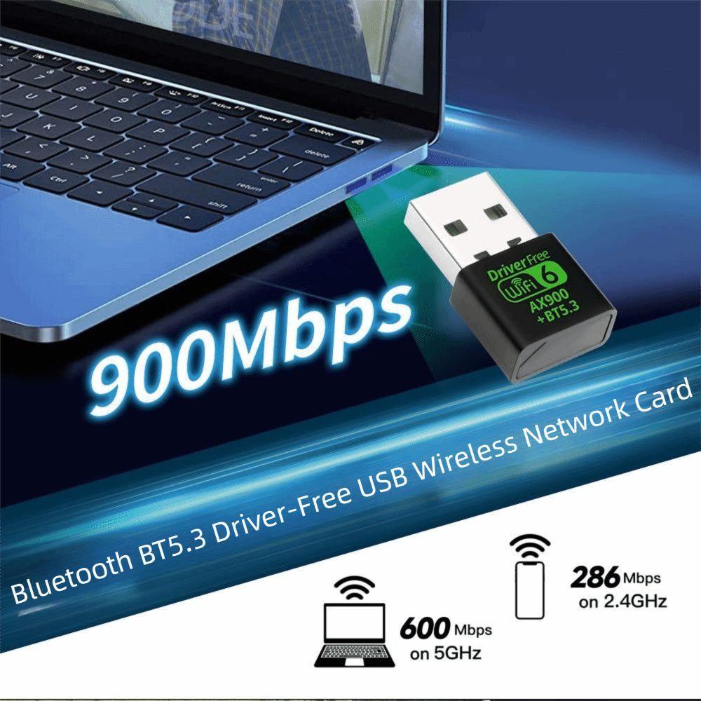 WiFi Receiver Wifi Network Adapter Network Card Bluetooth 5.3 WLAN Dongle 2in1 Free Driver WiFi Receiver