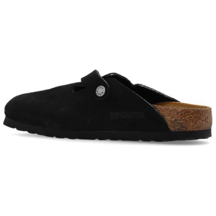 Birkenstock Бостонские замшевые круглые без задника нескользящие клоги Женские клоги Черные 1027067