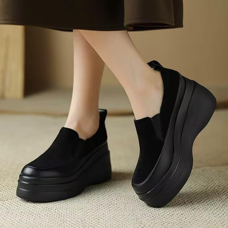 Мода леопардовый женский платформа балетки повседневная обувь бренд замшевые туфли на высоком каблуке женская осень 2025 тренд мода мелкий запатилы Mujer