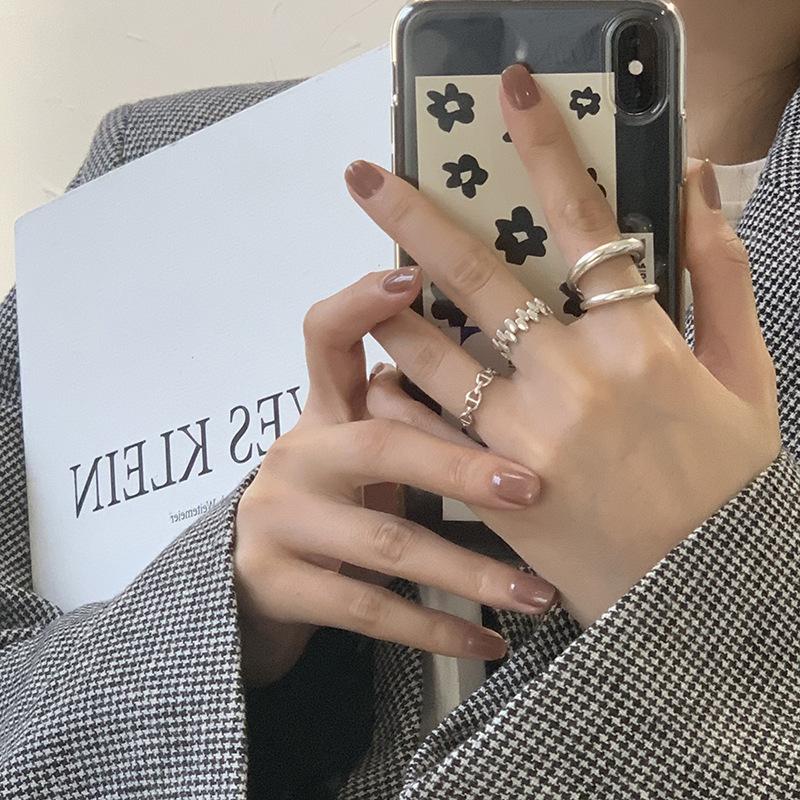 Кольцо Niche Design из стерлингового серебра 925 пробы, женская мода, индивидуальность, холодная и универсальная, высокое чувство, открытое кольцо на указательный палец, прилив