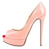 Women Pumps Sexy Peep Toe Platform 14cm Super High Heels Patent Leather Pumps Black Party Dress Red Wedding Shoes Stilettos Shoe