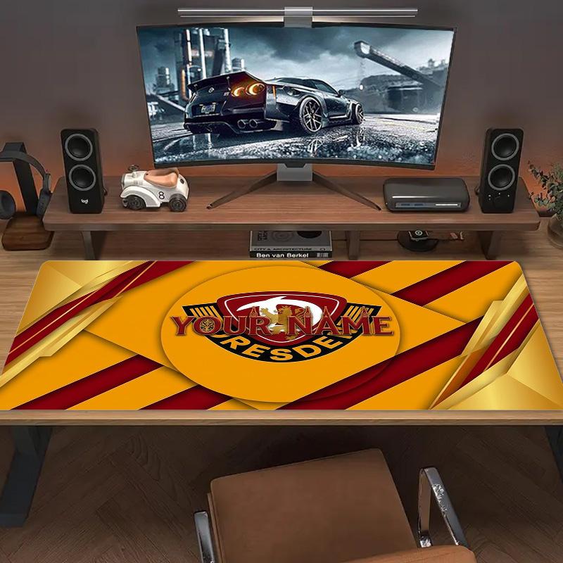 Dynamo Dresden Коврик для мыши с индивидуальным именем Большого размера Большая подушка для игрового стола Нескользящий Коврик для ноутбука и планшета XXL Коврик для мини-ПК с заблокированным краем