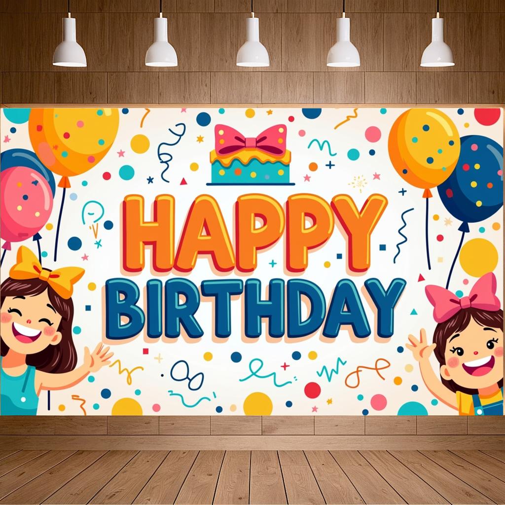 Праздничный фон Детское украшение Фон для мероприятия Для празднования дня рождения Внутреннее украшение Семейное мероприятие