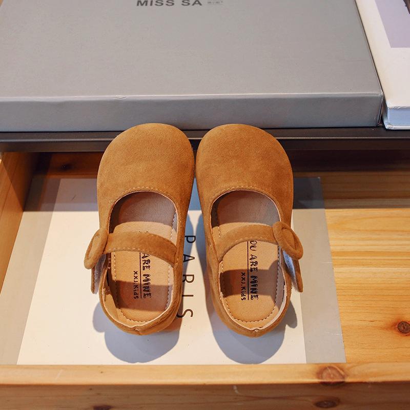 Autumn Girl's Flat Shoes Camel Brown Round Toe Shallow Kids Mary Jane Classic 21-34 Toddler Leisure Soft Daily Children Shoe