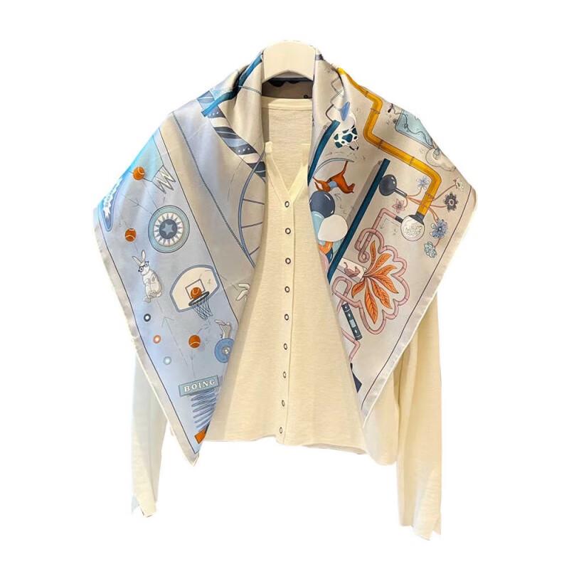 NINA SOLOR Childlike Afternoon Tea Twill Silk Scarf