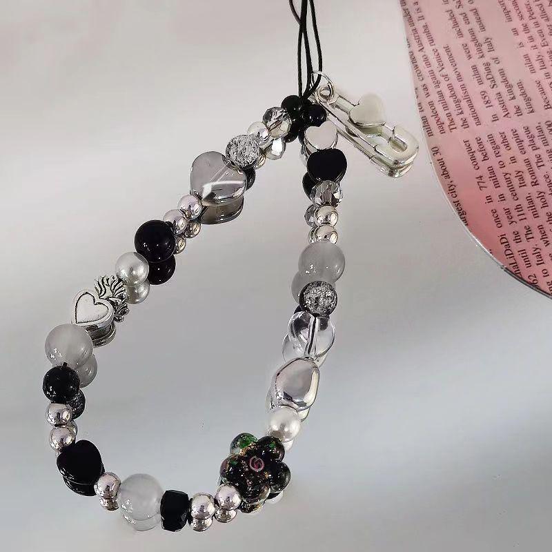 Y2K Сердце Цветок Бисерный Шарм Ремешок для телефона Шнурок Брелок Защита от потери Для Airpods Coase Ccd Подвеска