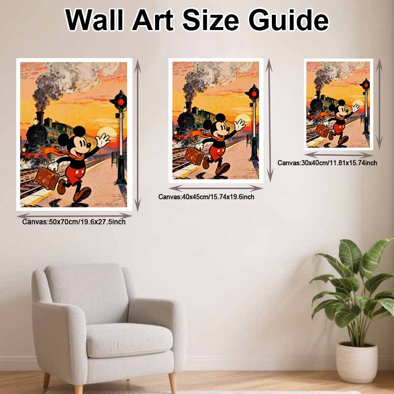 Disney 5D diamond painting set DIY handmade diamond painting art production of Mickey Mouse and train decorative painting