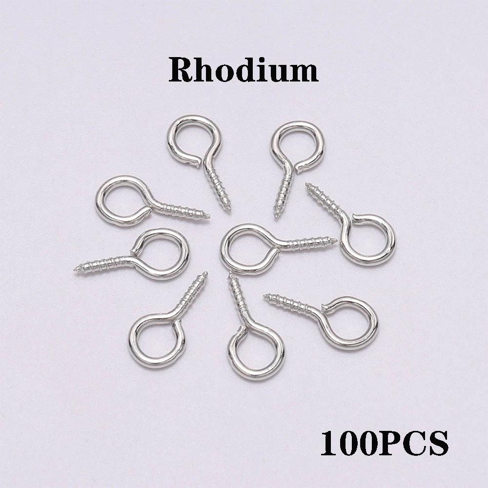 200pcs Small Tiny Mini Eye Pins Eyepins Hooks Eyelets Screw Threaded Clasps Hooks DIY For Jewelry Making Accessories Wholesale