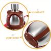 Stainless Steel Gourd Water Bottle Durable Portable Flask with Brown Case for Juice Milk Wine and Drinks for And Travel